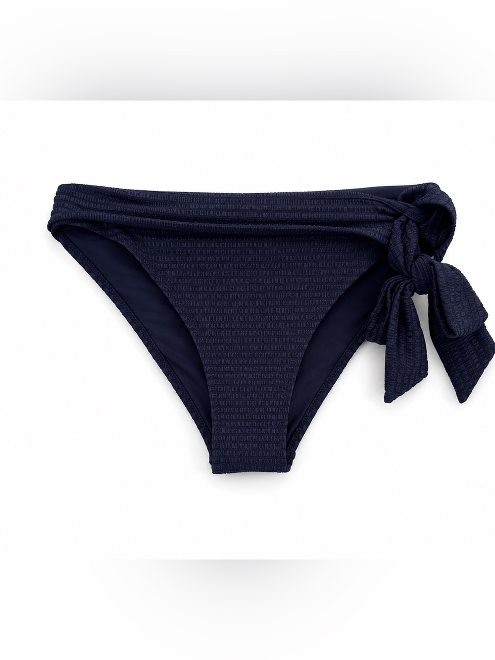 NWOT H&M Navy Textured Side Tie Bikini Bottom β Size 2